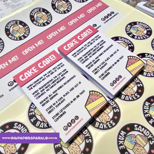 Cake Care Information Cards