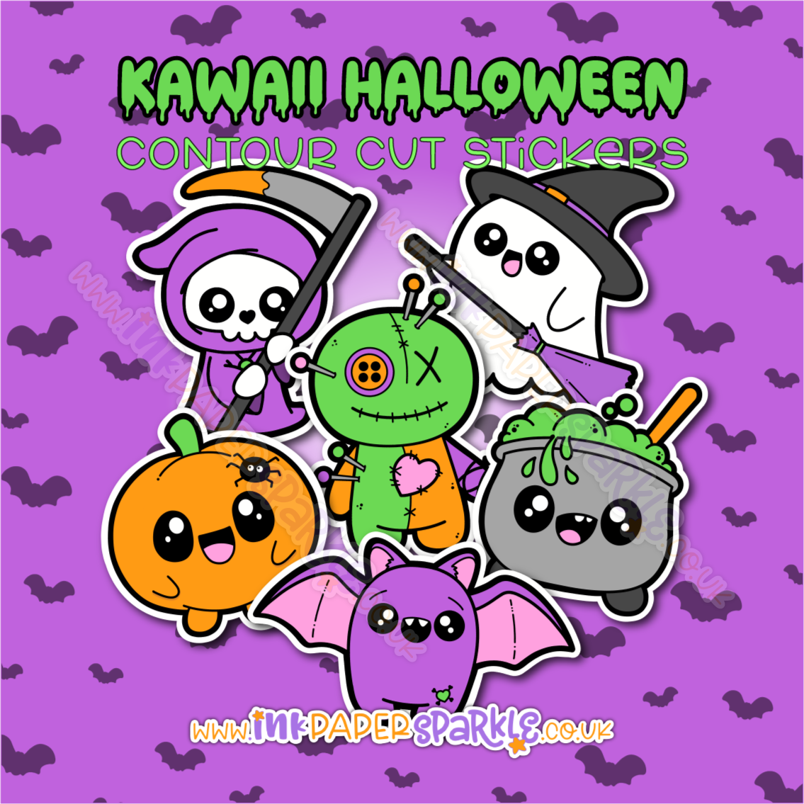 Contour Cut Kawaii Halloween Stickers