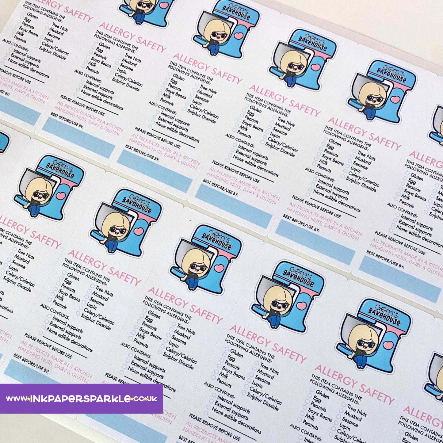 Allergen Information Labels - Custom