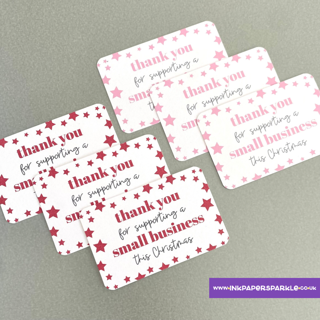 Sparkle Christmas Thank You Cards - Pink