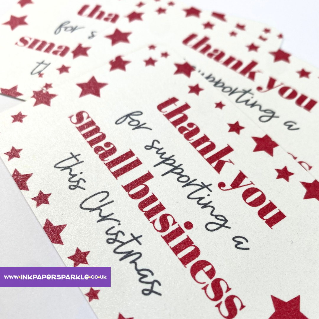 Sparkle Christmas Thank You Cards - Red