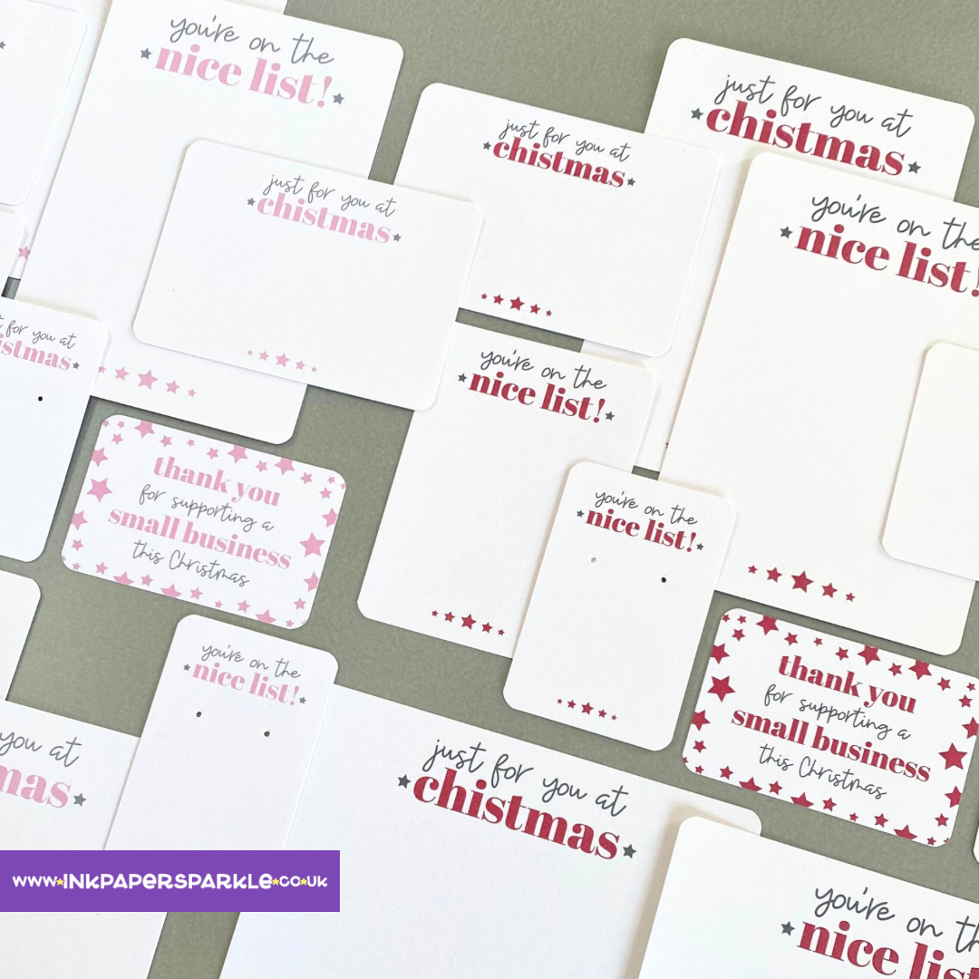 Sparkle Christmas Display Cards - Red