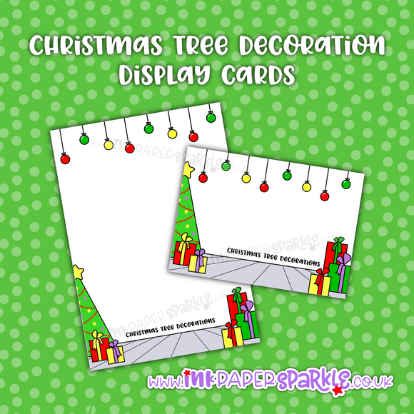 Christmas Tree Decoration Display Cards