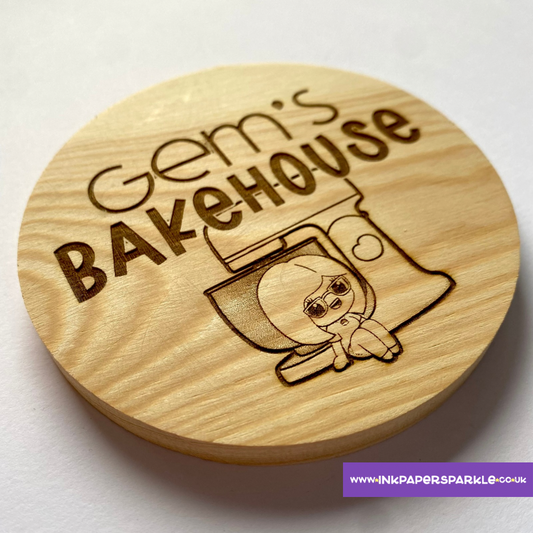 Engraved Logo Wooden Photo Prop