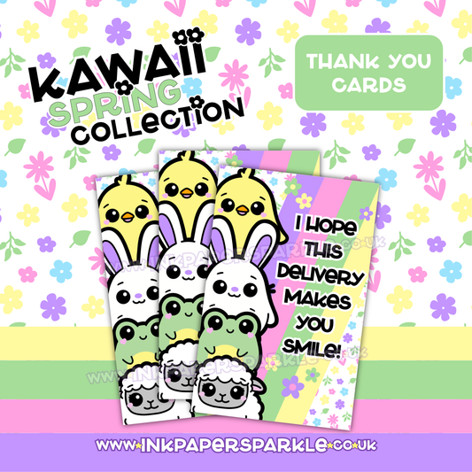 Kawaii Spring Thank You Cards