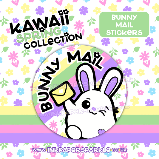 Kawaii Spring Bunny Mail Stickers