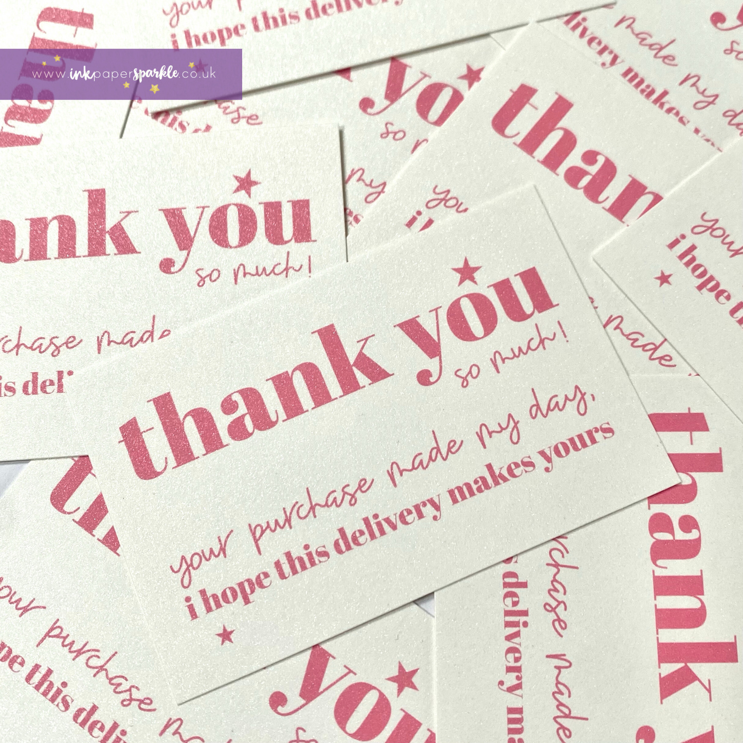 Pearlised Thank You Cards