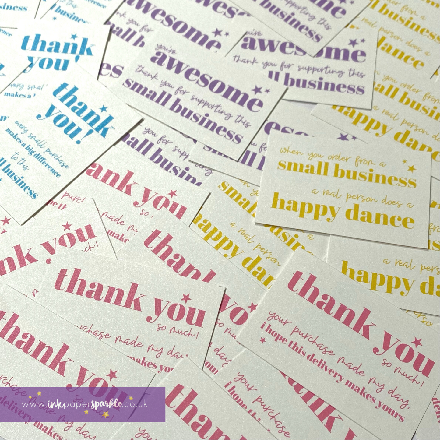 Pearlised Thank You Cards