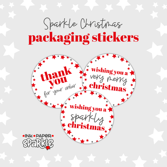 Sparkle Christmas Stickers - Red