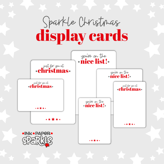 Sparkle Christmas Display Cards - Red