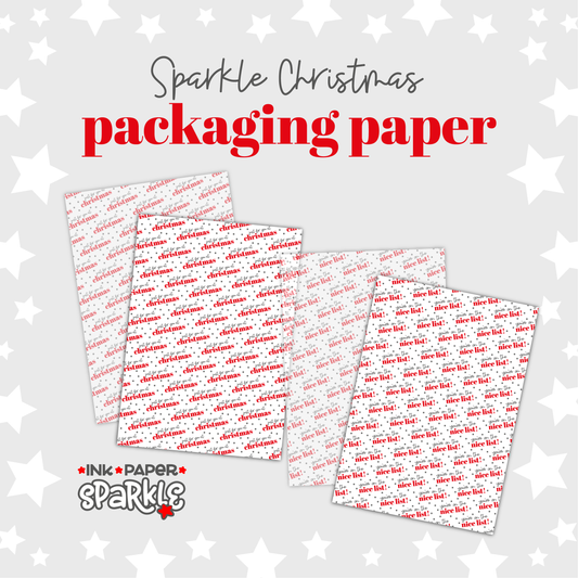 Sparkle Christmas Packaging Paper - Red