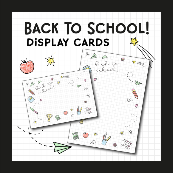 Back To School Display Cards