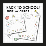 Back To School Display Cards