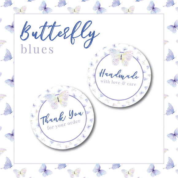 Butterfly Stickers - Blues