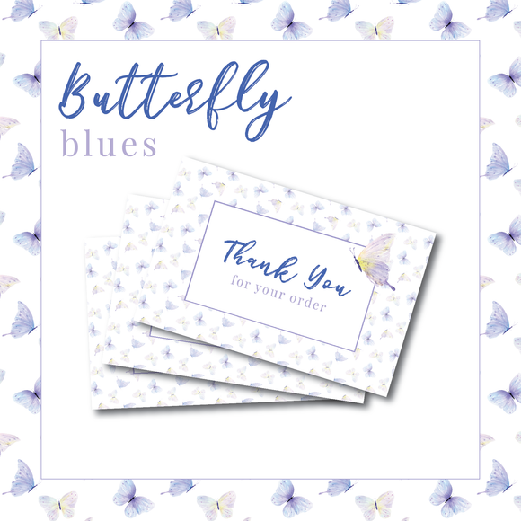 Butterfly Thank You Cards - Blues