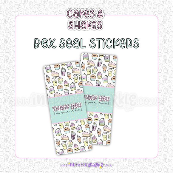Cakes & Shakes Box Seal Stickers