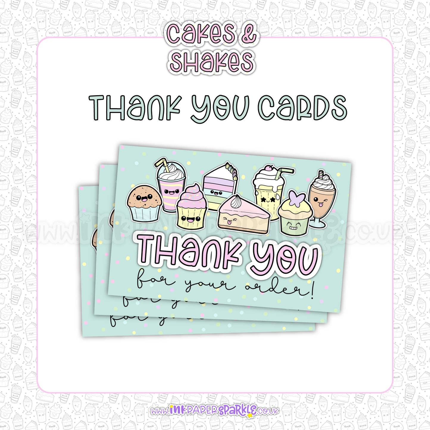 Cakes & Shakes Thank You Cards