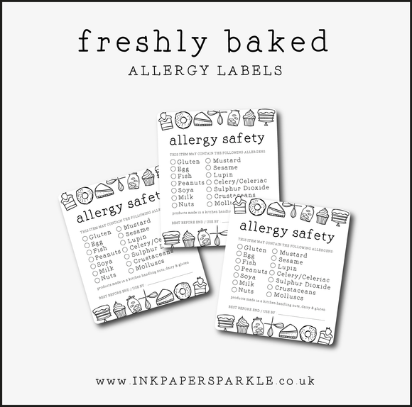 Freshly Baked Allergy Labels