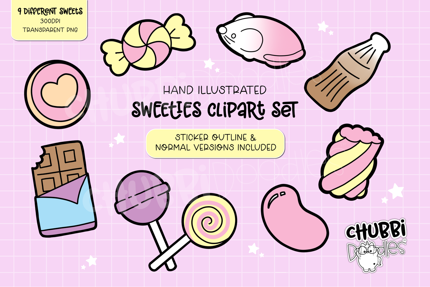 Sweeties Illustrations - Clipart Set - Candy Sweets Stickers