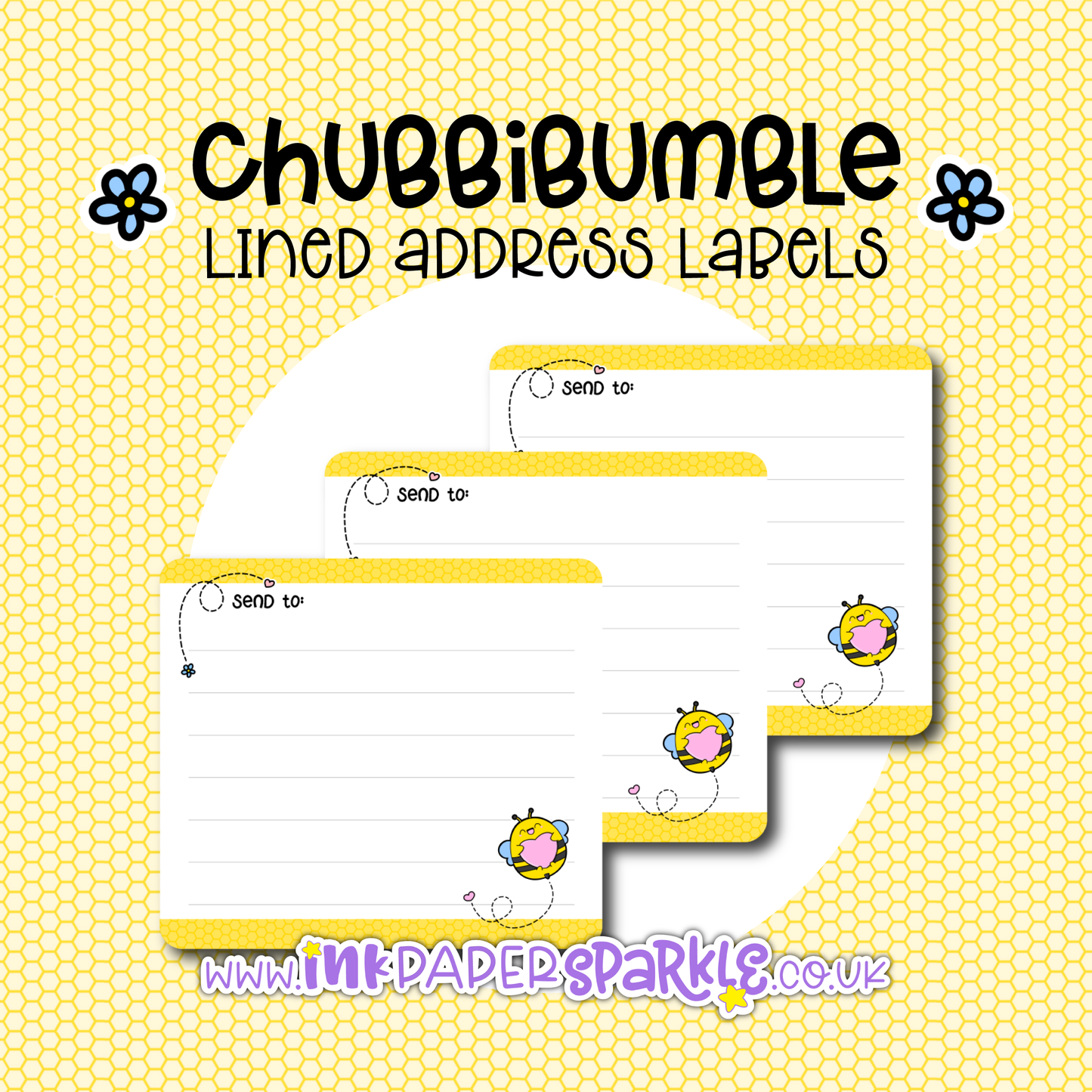 ChubbiBumble Bee Lined Address Labels