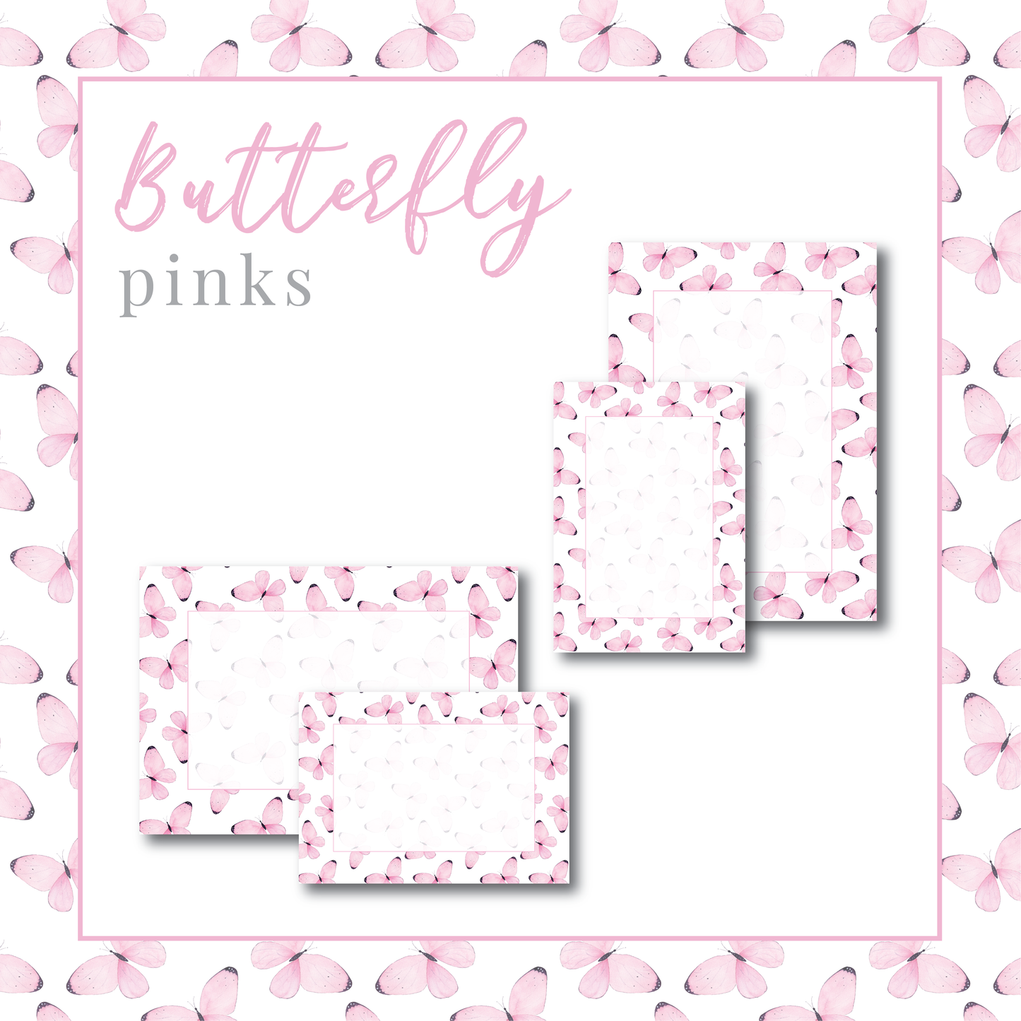 Butterfly Display Cards - Pinks