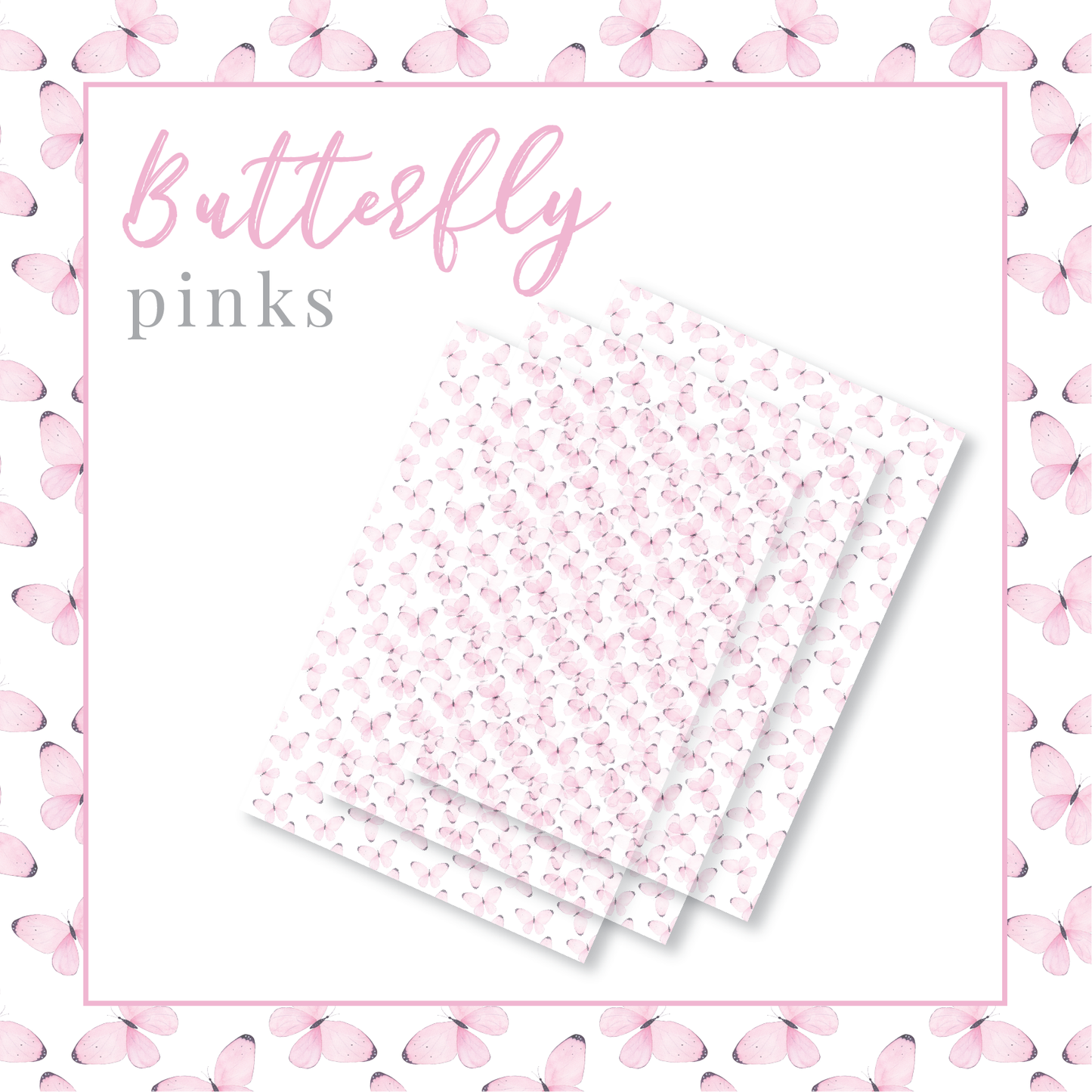 Butterfly Pinks Packaging Paper - Translucent