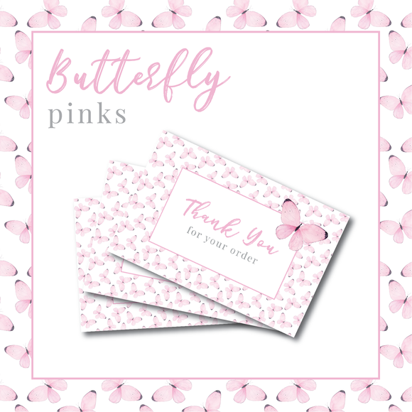 Butterfly Thank You Cards - Pink