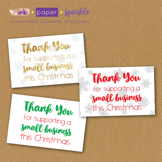 Christmas Pearlised Thank You Cards