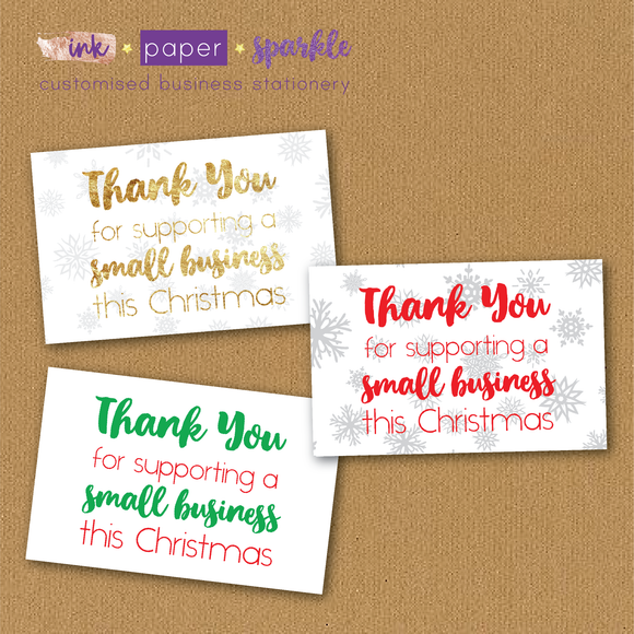 Christmas Pearlised Thank You Cards
