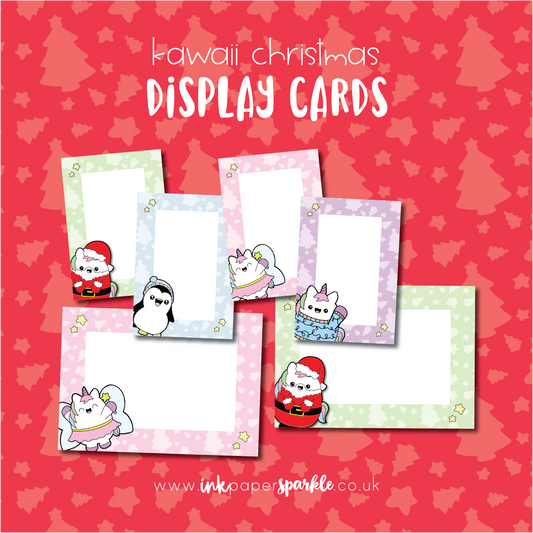 Kawaii Christmas Display Cards