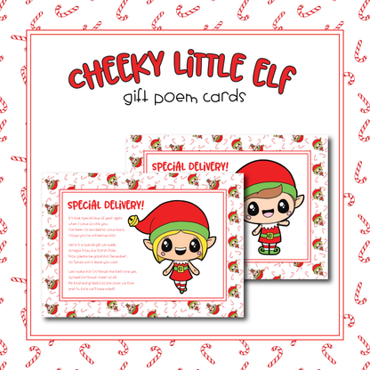 Cheeky Elf Gift Poem Cards