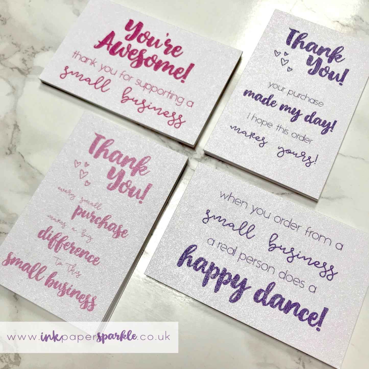 Pearlised Thank You Cards