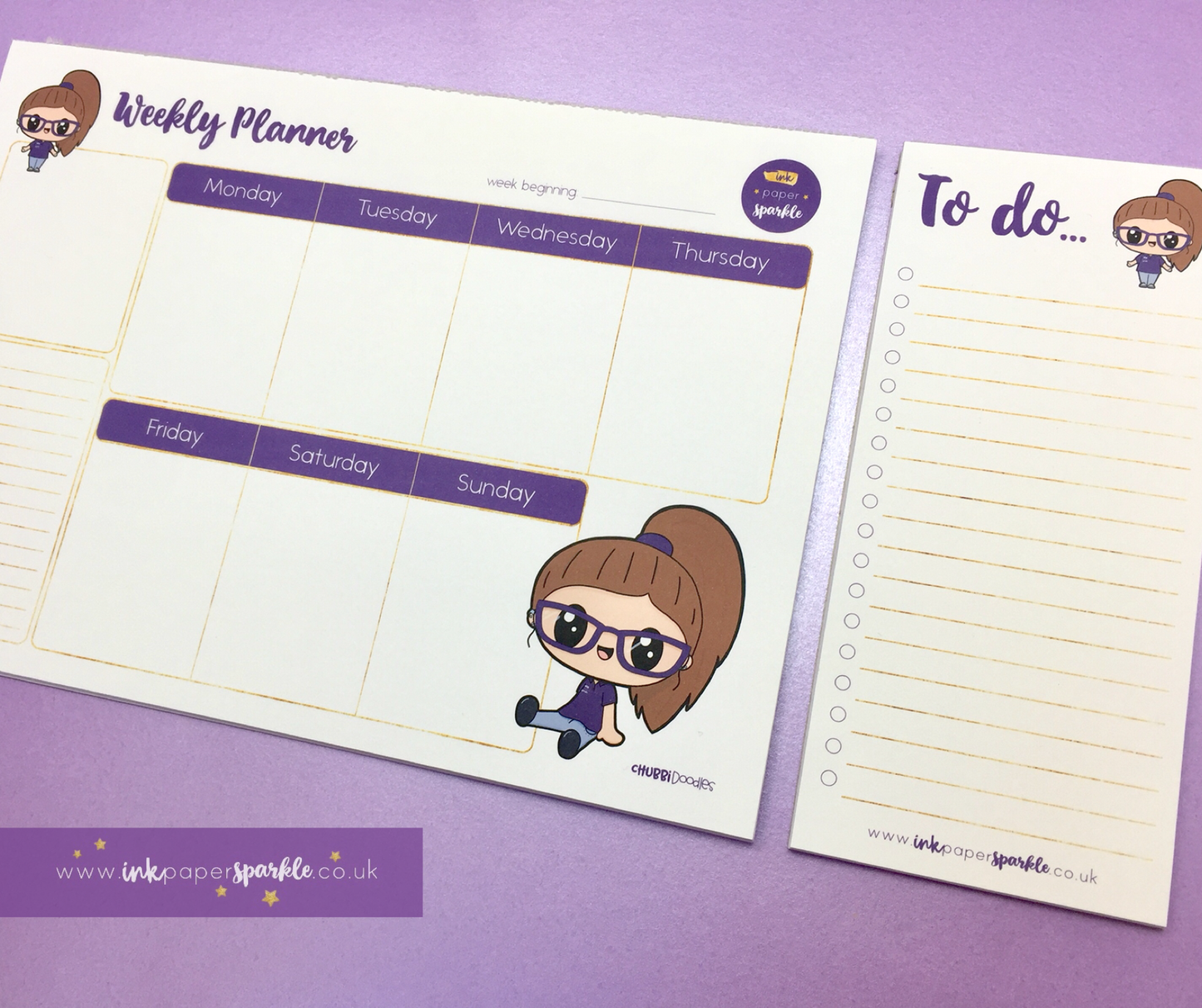 Character Mascot Weekly Desk Planner