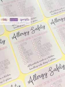 Allergen Information Labels - Custom