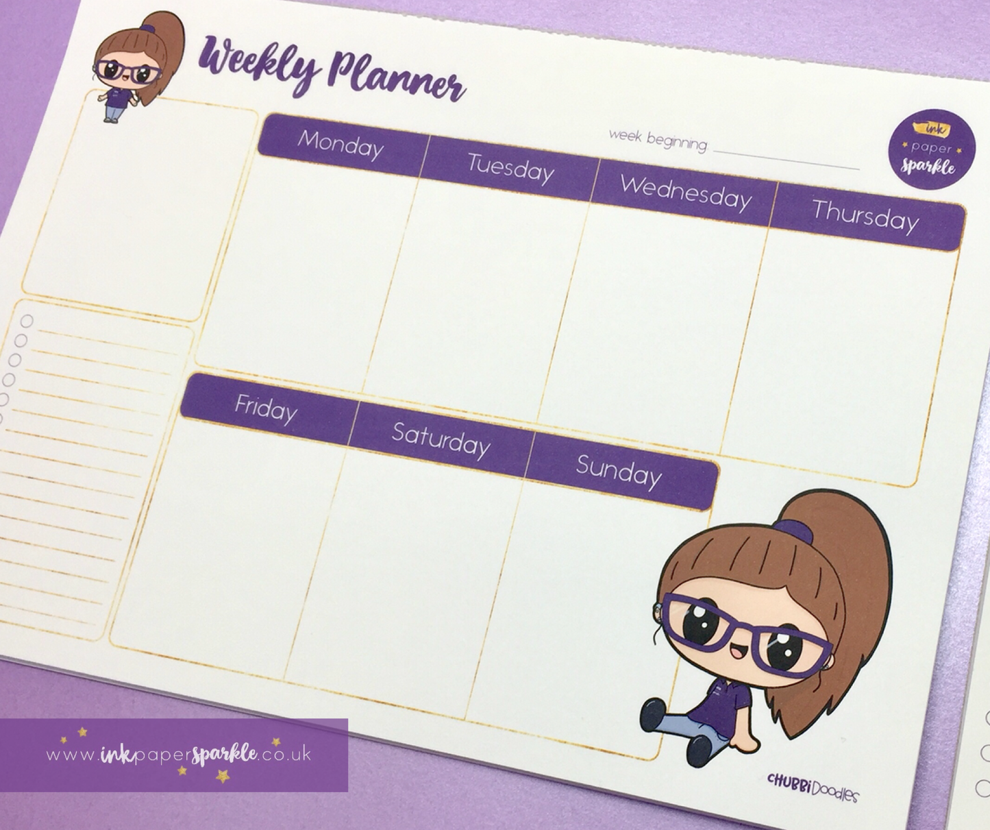 Character Mascot Weekly Desk Planner