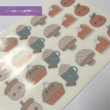 Kawaii Autumn Contour Cut Stickers