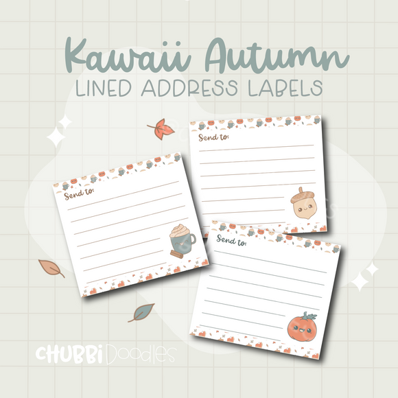 Kawaii Autumn Address Labels