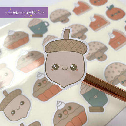 Kawaii Autumn Contour Cut Stickers