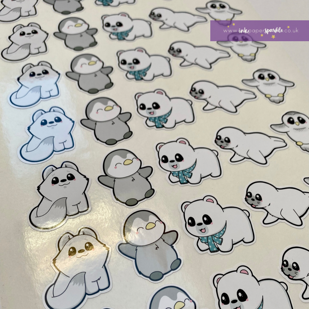 Contour Cut Arctic Floof Stickers