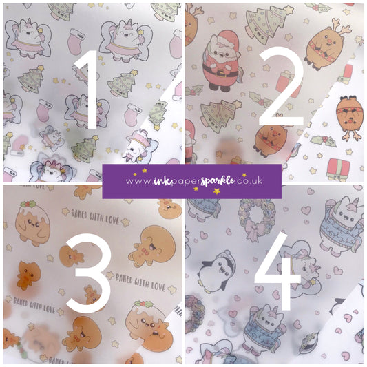 Kawaii Christmas Packaging Paper - Translucent