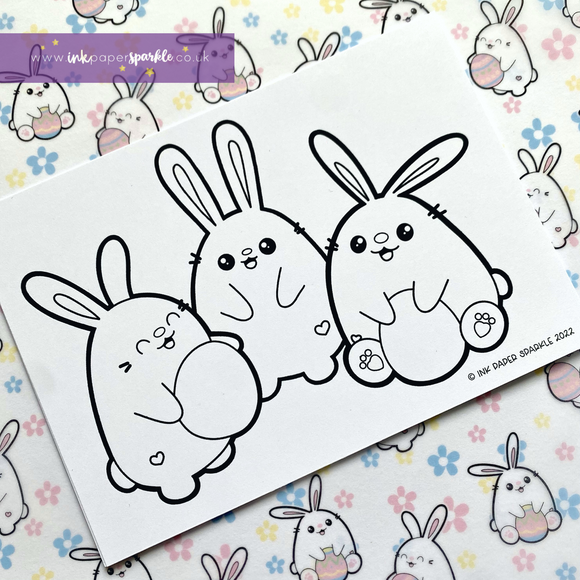 Easter ChubbiBunny Colouring Cards