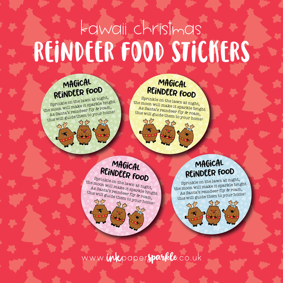 Kawaii Reindeer Food Stickers